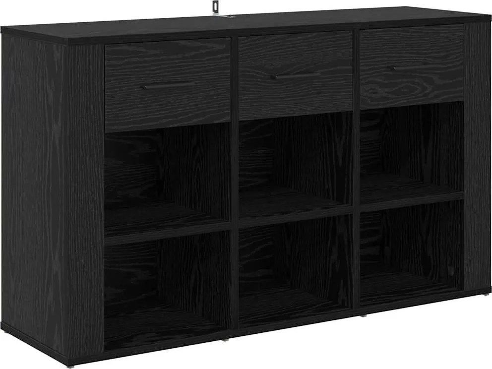 vidaXL Széf fiókkal Fekete tölgy 100 x 30 x 59,5 cm Faanyag