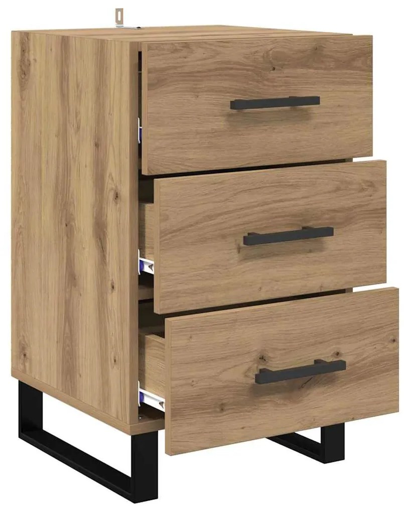 vidaXL Éjjeliszekrény fiókkal Artisan tölgy 40 x 40 x 66 cm Faanyag