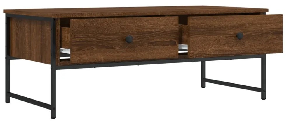 barna tölgyszínű szerelt fa dohányzóasztal 101x49x39,5 cm
