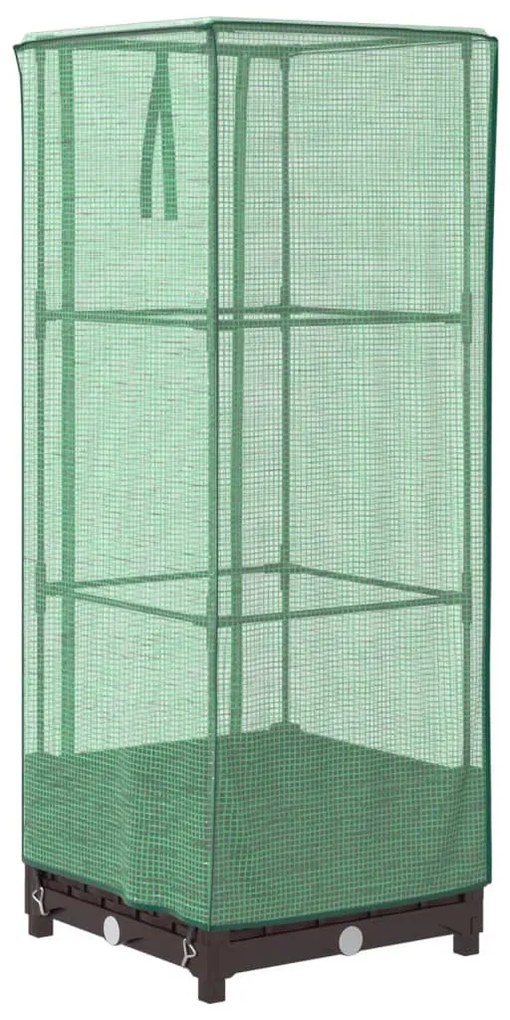 rattan megjelenésű magaságyás melegháztakaróval 40x40x123 cm