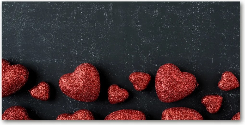 Fotó-üvegkép Szívek a táblán 140x70