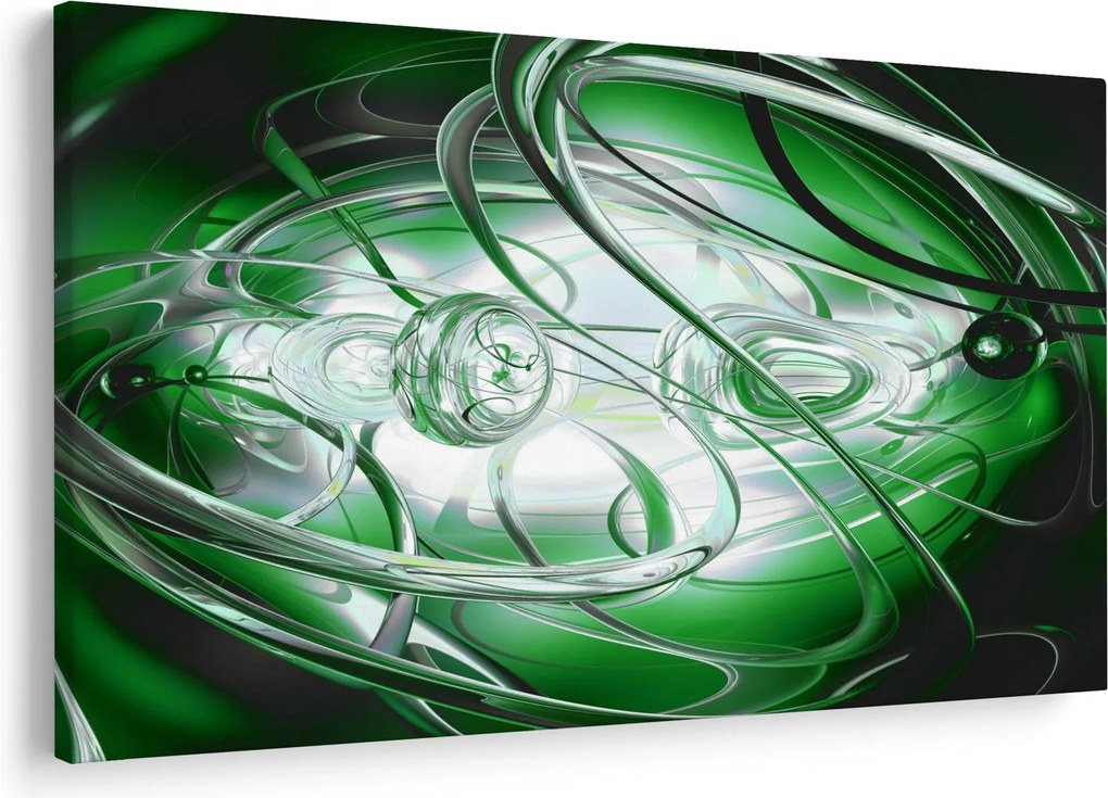 Zöld absztrakt kép (90x60 cm)