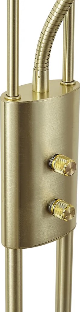 Modern állólámpa arany olvasókarral, LED-del és dimmerrel - Divo