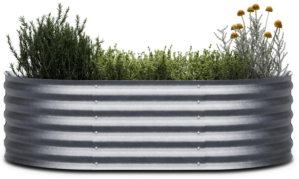 High Grow Extended, magaságyás, 150x43x60 cm, hullámos acéllemezből, egyszerű összeszerelés, rozsda- és fagyálló