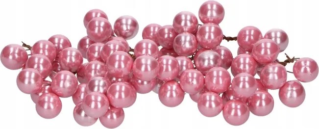 Gyümölcs golyók 16mm dróton rózsaszín dekoratív 72db