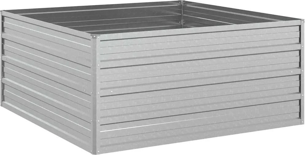 vidaXL ezüstszínű horganyzott acél kerti magaságyás 100 x 100 x 45 cm