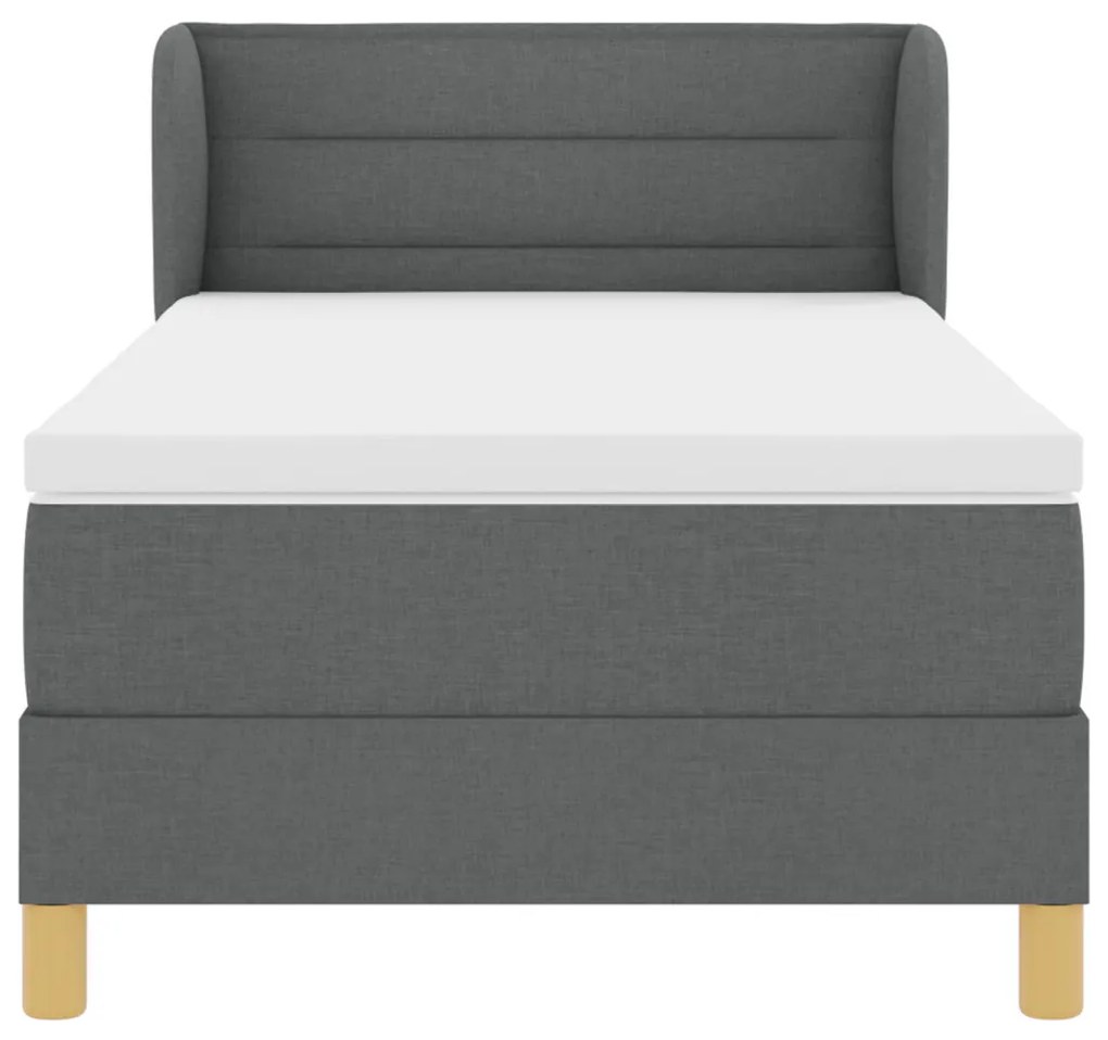 Boxspringágy Matracokkal Sötétszürke 90x200 cm Szövet