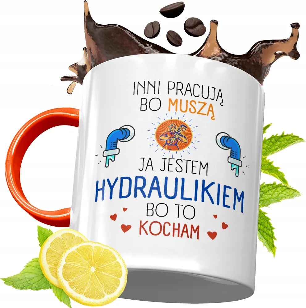 Narancssárga Bögre Vízvezeték Szerelőnek Ajándék fényképes nyomattal