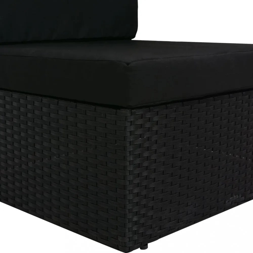 2 személyes fekete elemes polyrattan kanapé