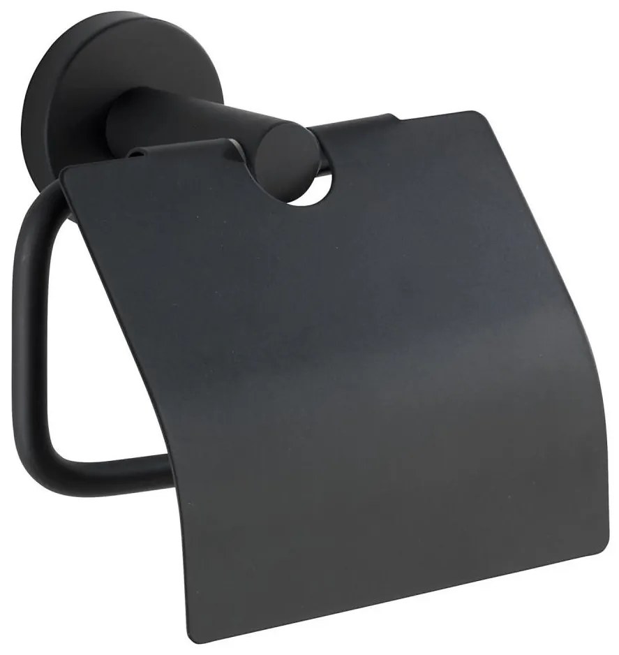 WENKO 24241100-BOSIO BLACK WC-papírtartó 15x13,5 cm rozsdamentes acél/ezüst