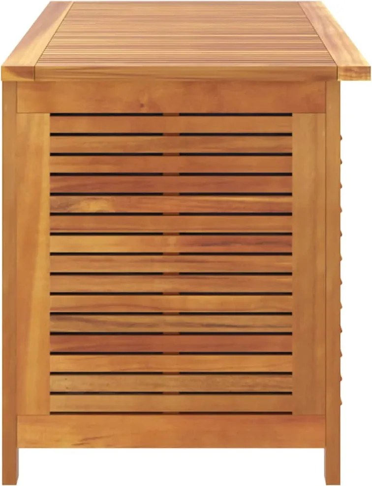 vidaXL tömör akácfa kerti tárolóláda zsaluval 113 x 50 x 56 cm
