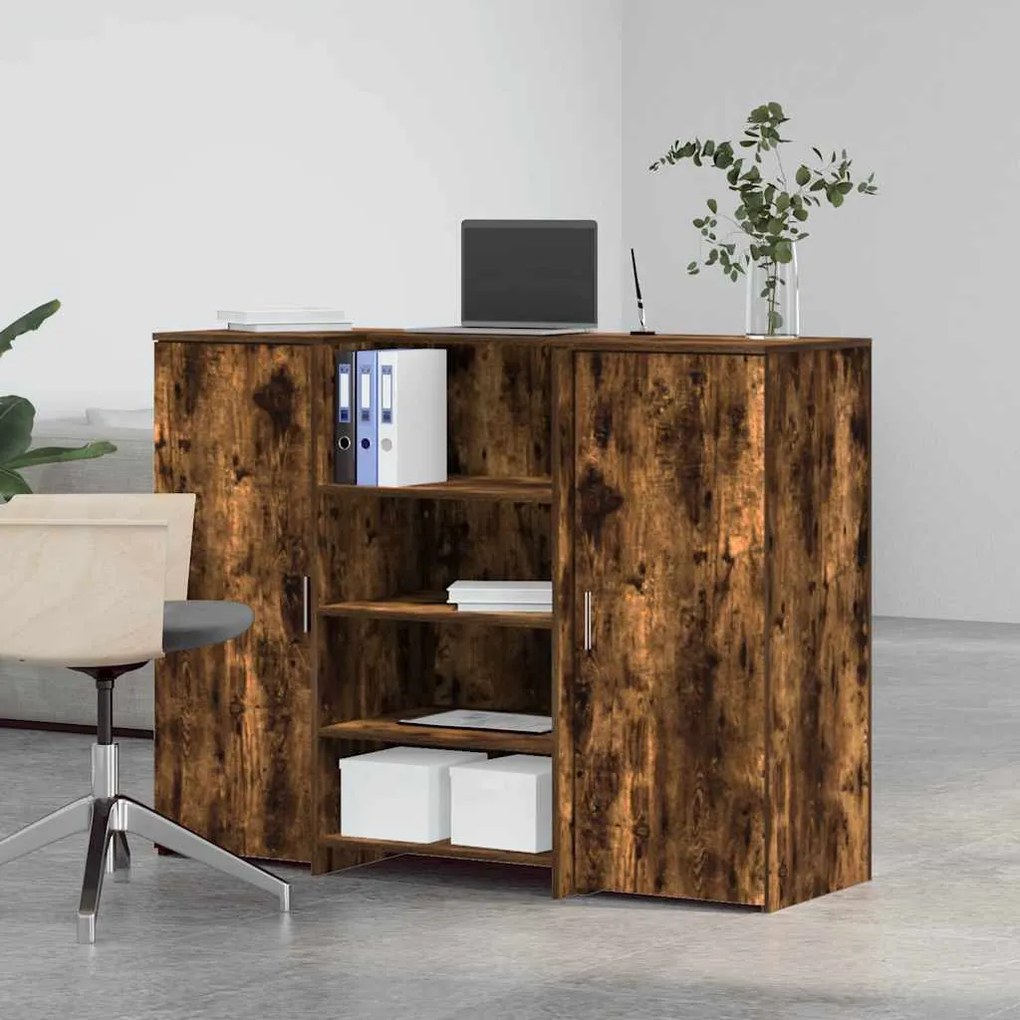 recepciós pult füstös tölgy 135x50x103,5 cm szerelt fa
