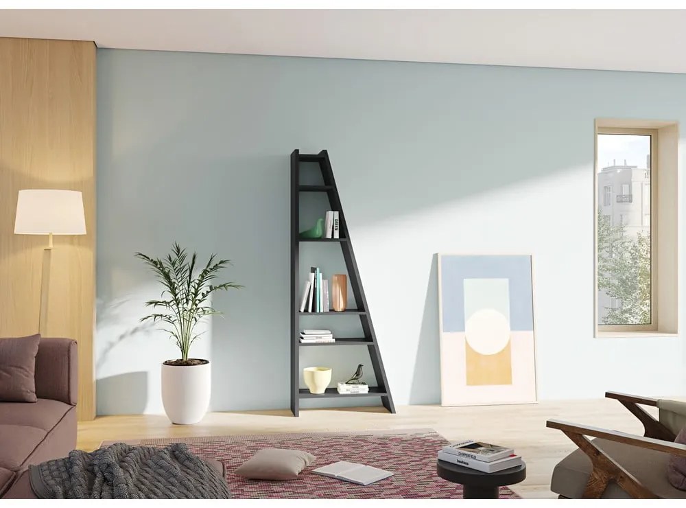 Delta fekete könyvespolc - TemaHome