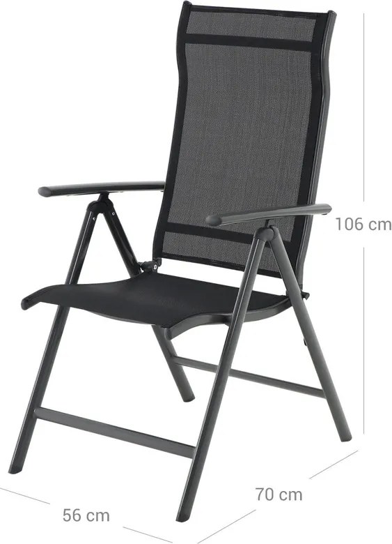 RIVIERA kerti székek, 2 db-os szett, fekete SongmicsHome