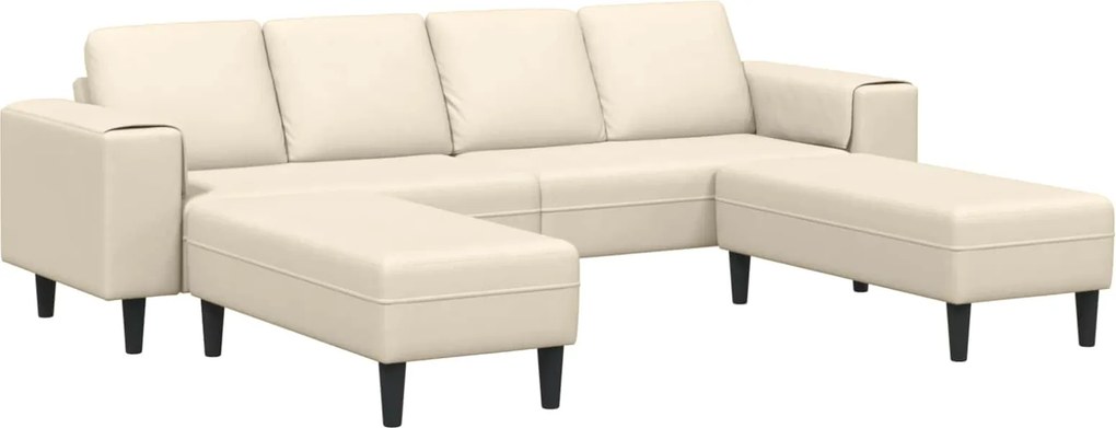 vidaXL Kanapé párnával Krém 250 x 188 x 76 cm Bársonyos szövet