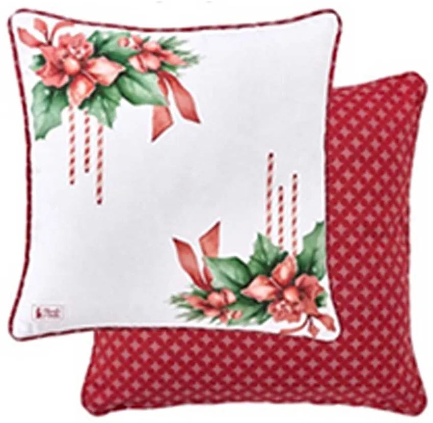 Karácsonyi Párna töltelékkel 40x40 cm mikulásvirágos