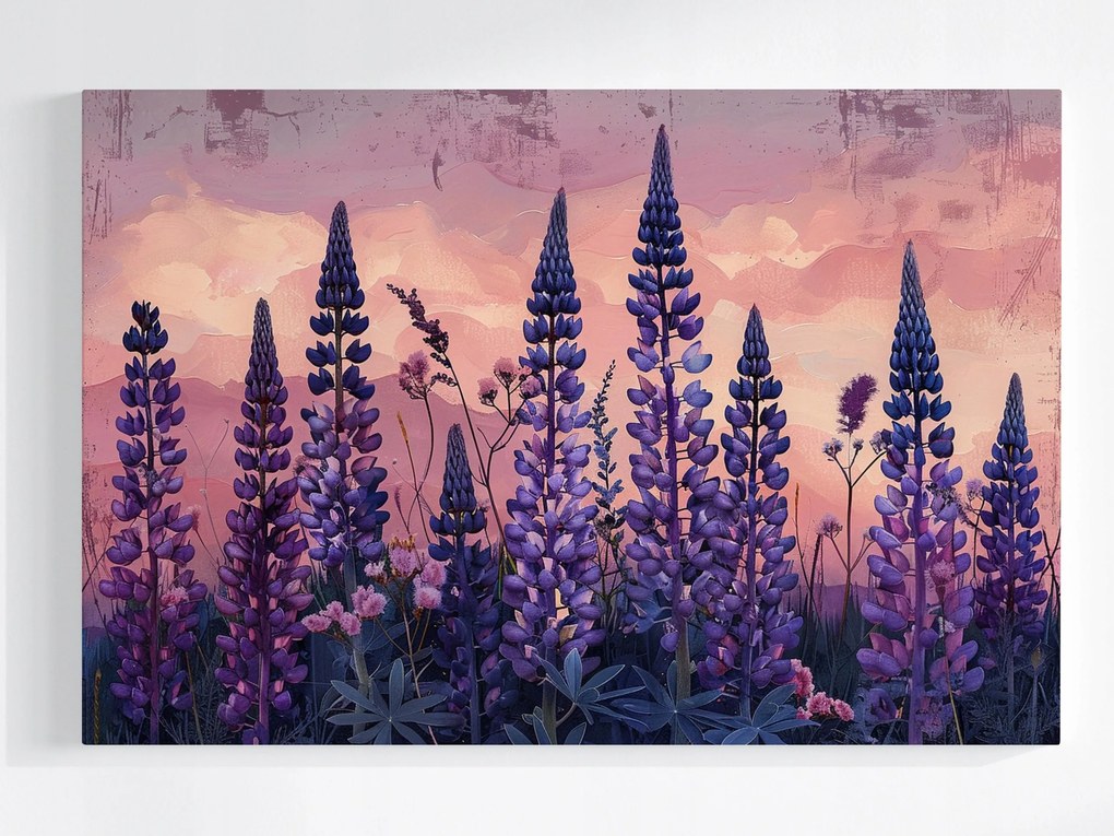 Vászonkép Canvas Természet Rét Virágok Csillagfürt 120x80