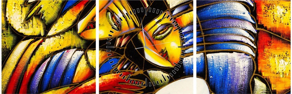Kép - olajfestmény, szerelmesek (órával) (90x30 cm)