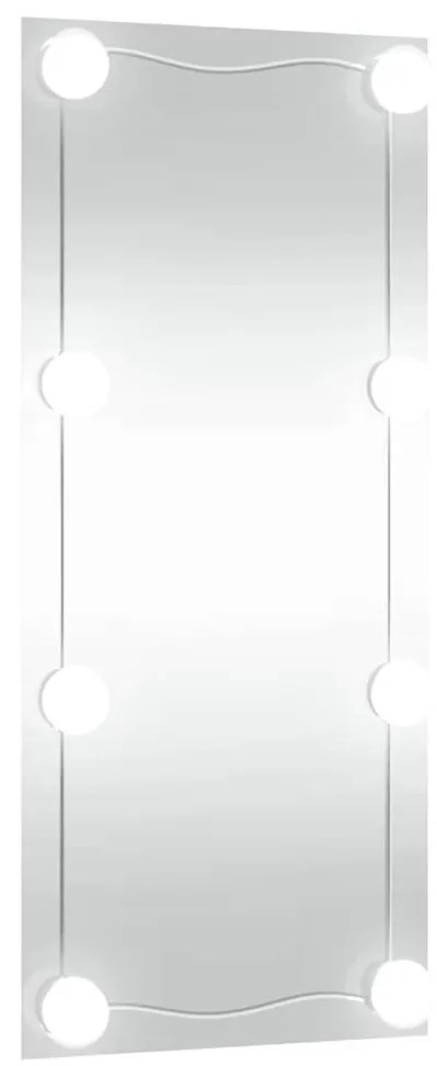 téglalap alakú üveg falitükör LED fényekkel 50 x 100 cm