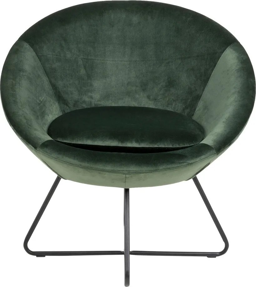 Center zöld bársony fotel - Actona