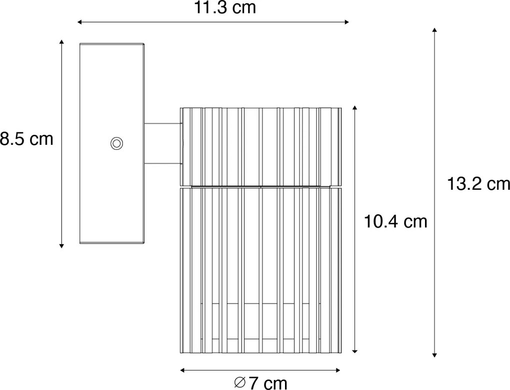 Design kültéri fali lámpa fekete IP44 - Boris