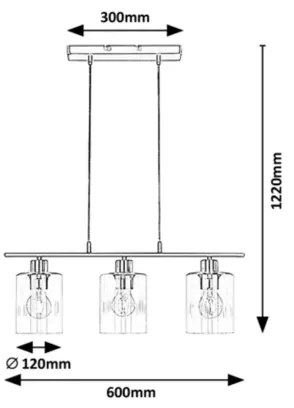 Rabalux 3580 - Csillár zsinóron MIROSLAW 3xE27/40W/230V