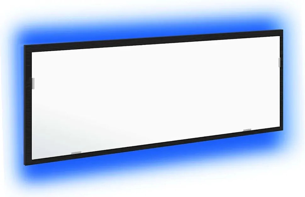 vidaXL LED Fürdőszoba Tükör Fekete tölgy 100 x 8,5 x 37 cm Üveg