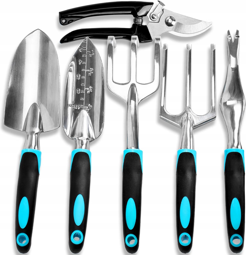 6 Db-os Kerti Szerszám Készlet Gyomirtó Lapát Karom Metszőolló Alumínium