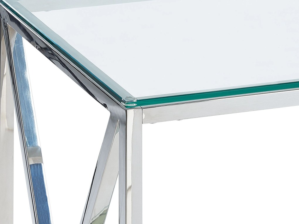 Ezüst üveg konzolasztal 40 x 120 cm AUDET Beliani