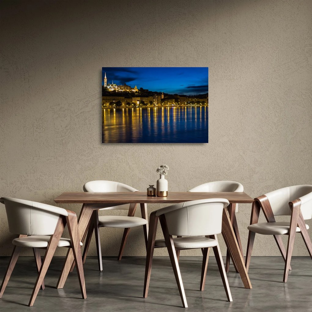 Éjszakai város képe (üvegen) (70x50 cm)