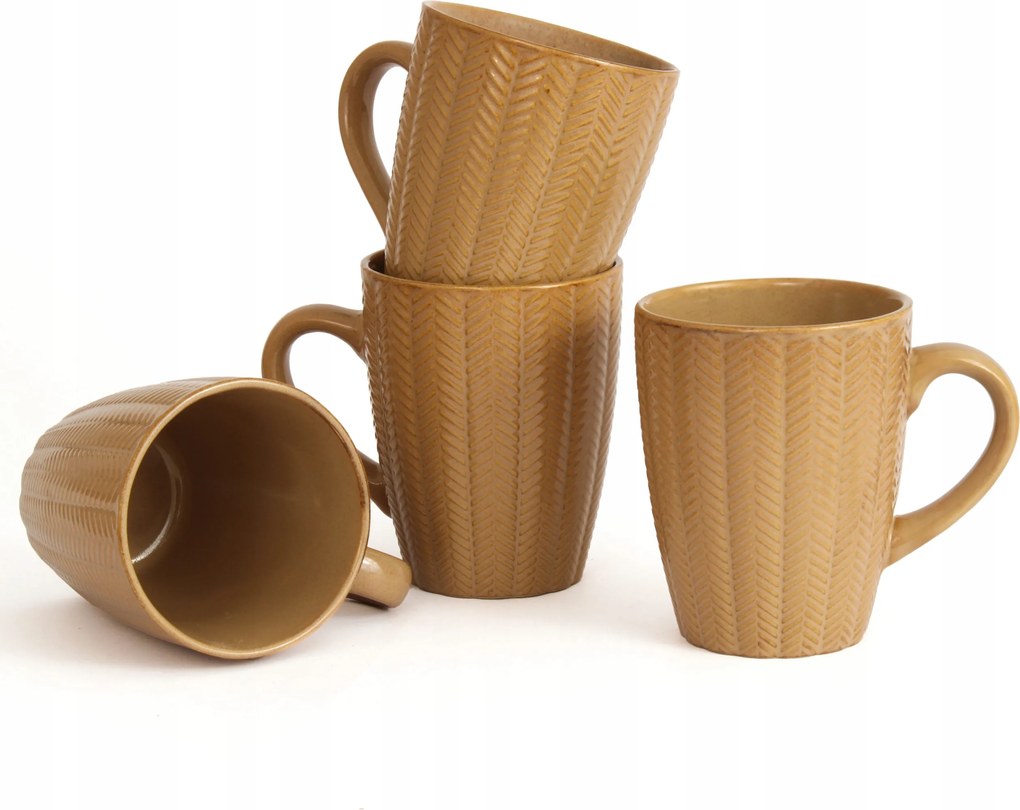 Bögre szett Bézs Kerámia bögrék Milano 350 ml 4 db