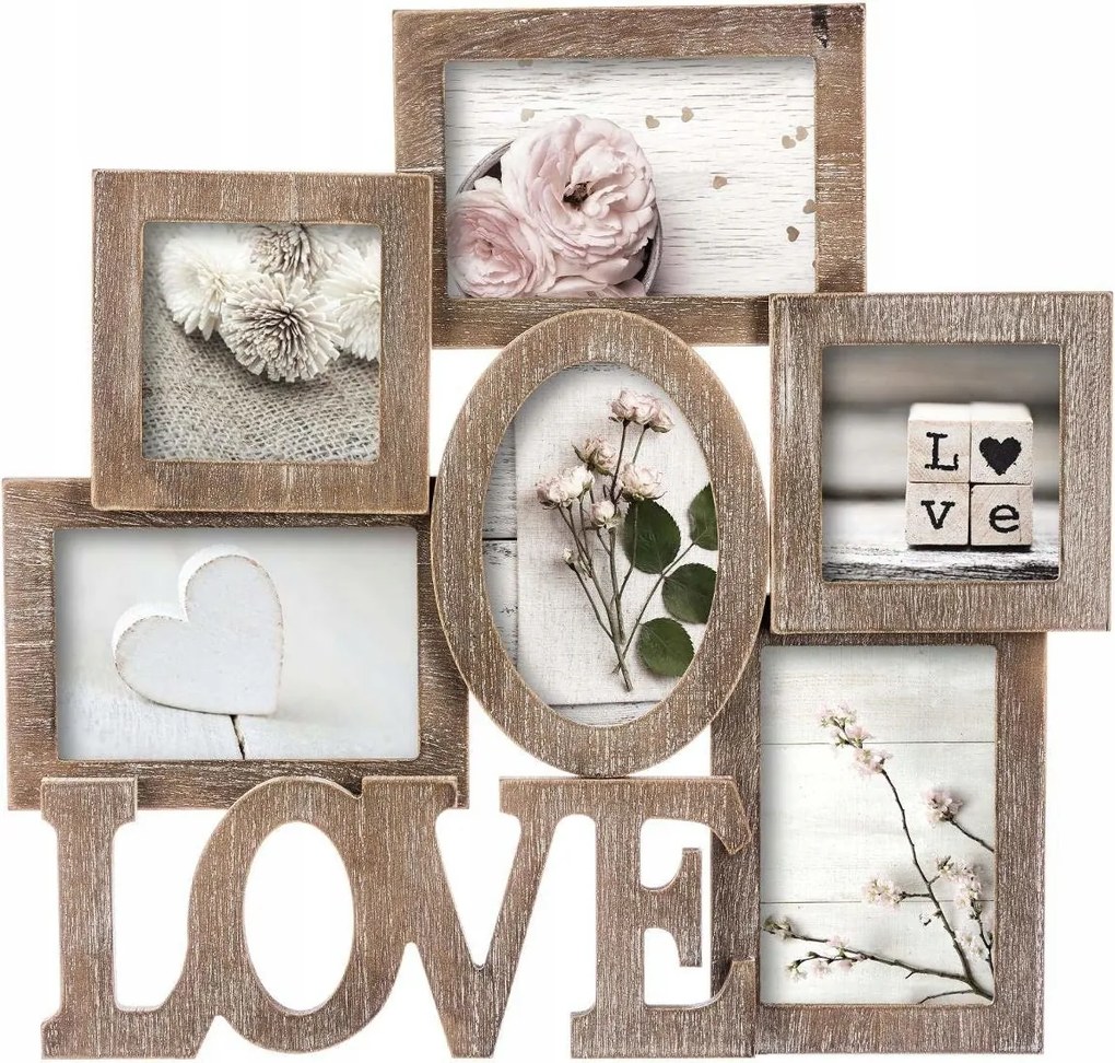 Képkeret Love Felirattal 6 Fotó Kollázs