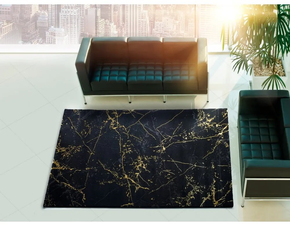 Gold Marble fekete szőnyeg, 60 x 120 cm - Universal