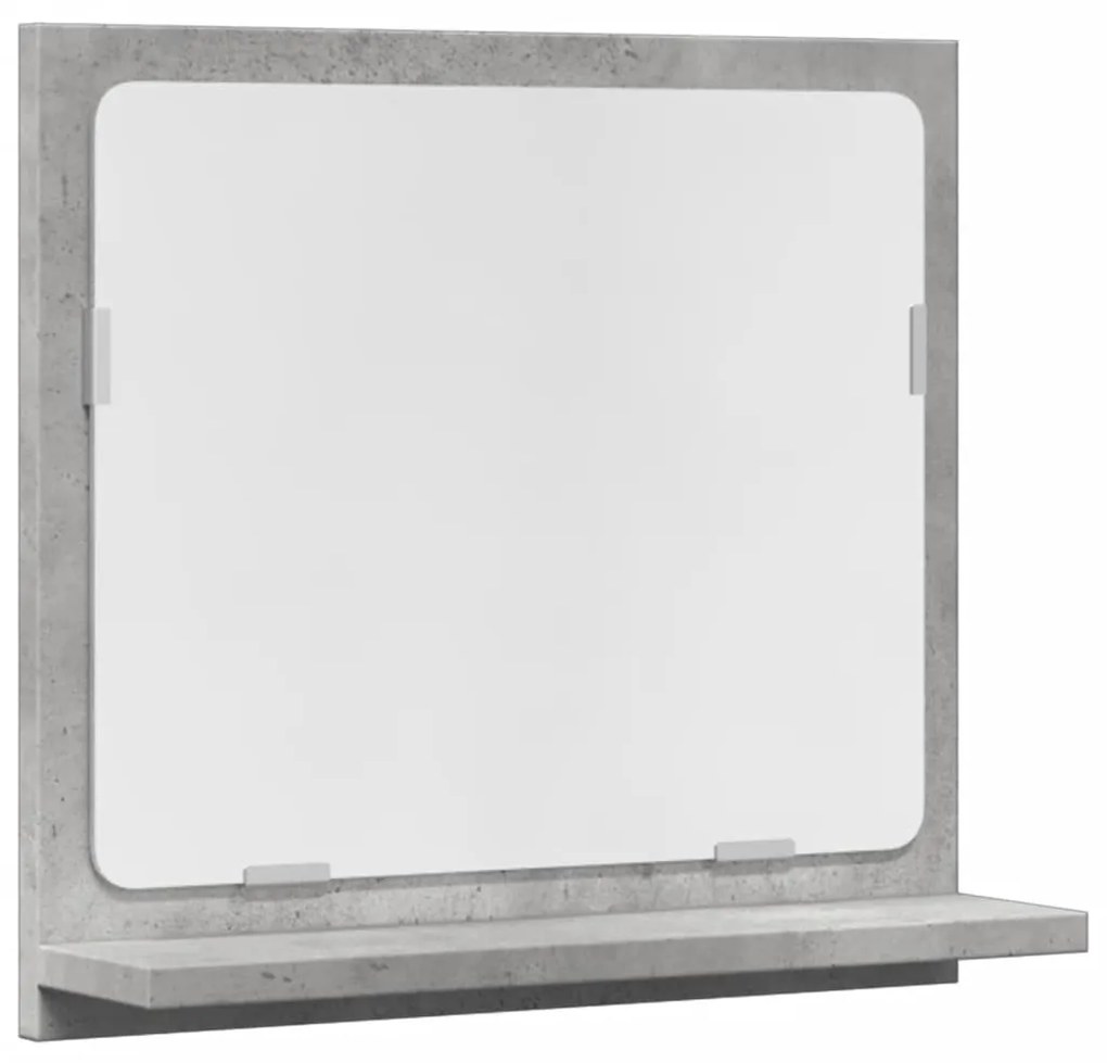 betonszürke szerelt fa tükrös fürdőszobaszekrény 40x11x37 cm
