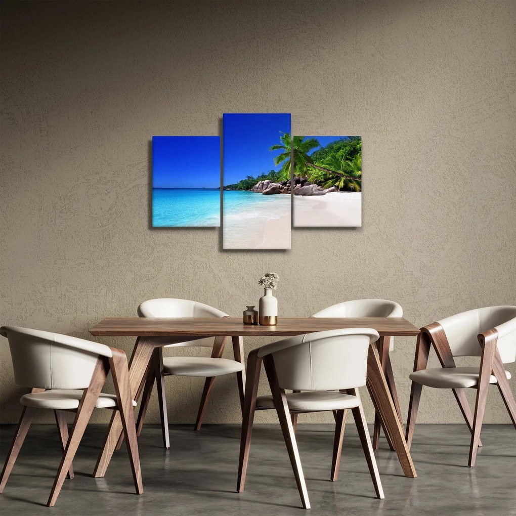 Kép a strandról a Praslin szigeten (90x60 cm)