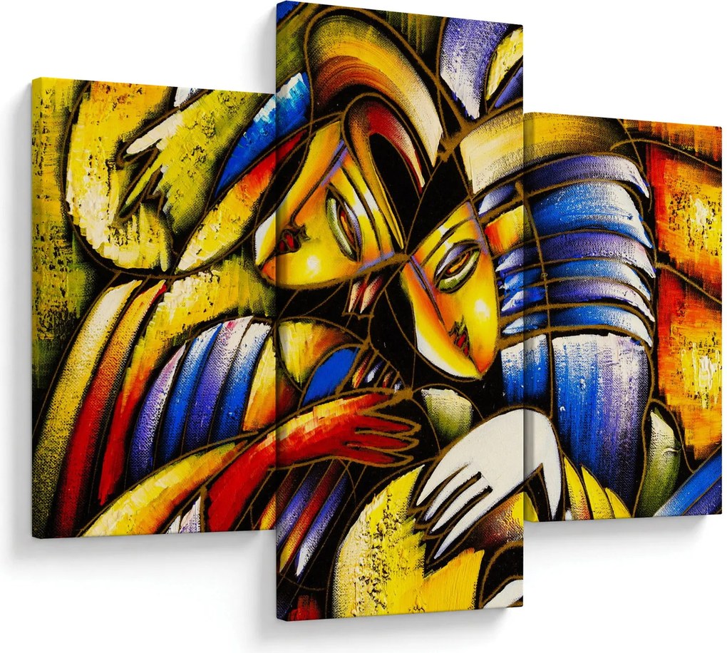 Kép - olajfestmény, szerelmesek (90x60 cm)