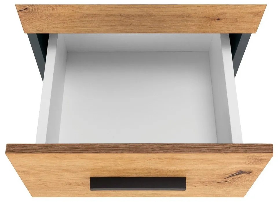 Natúr színű magas keskeny fürdőszoba szekrény tölgyfa dekorral 130x35 cm Malika – Støraa