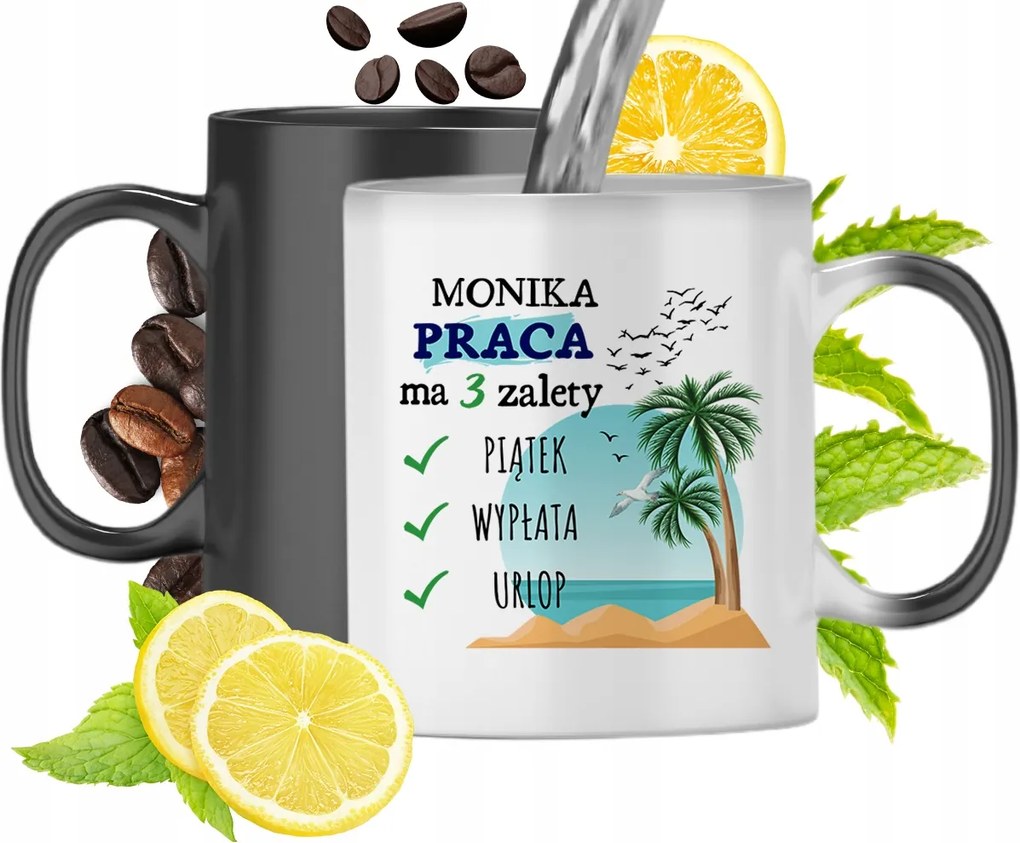 Mágikus bögre Mónikának Fekete matt nyomott mintával 330ml