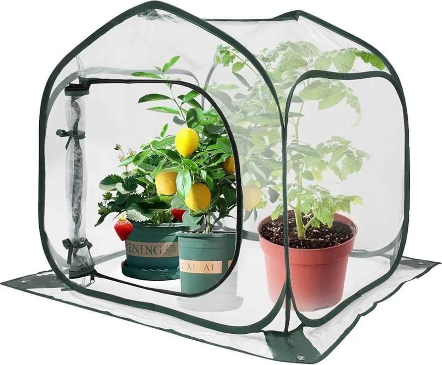 Mini Üvegház Téli 80×80×80 cm – Zöld Fagy, Szél Védelem