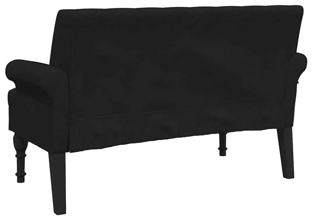 fekete szövetpad háttámlával 120 x 62 x 75,5 cm