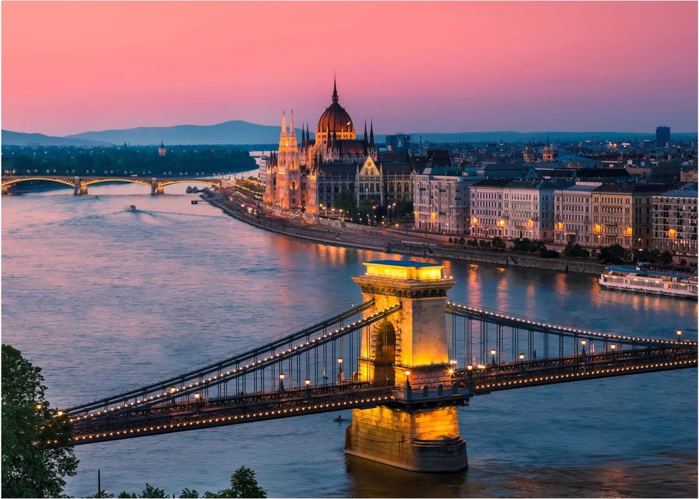 Kép - panoráma a városra, Budapest, Magyarország (70x50 cm)