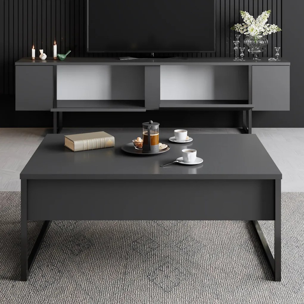 Luxe - antracit/fekete TV-állvány