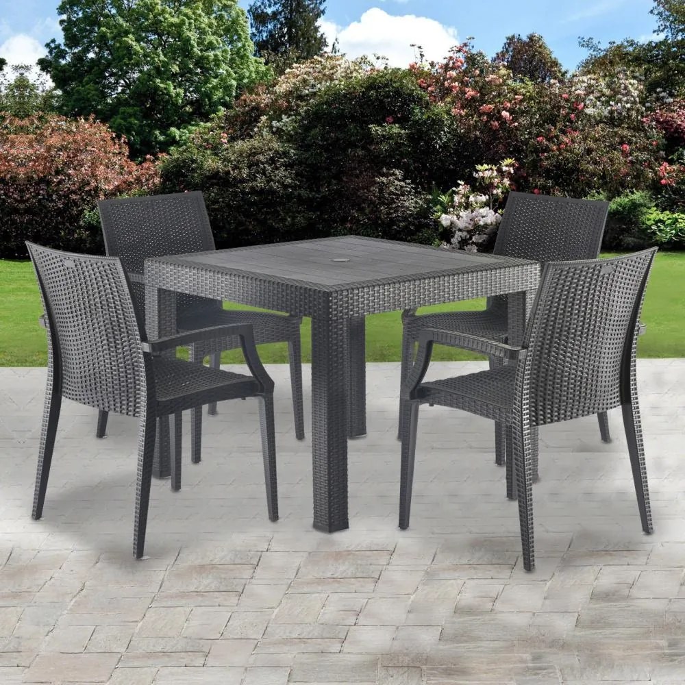 Avenberg NATURA 5-részes kerti bútor szett - Fekete