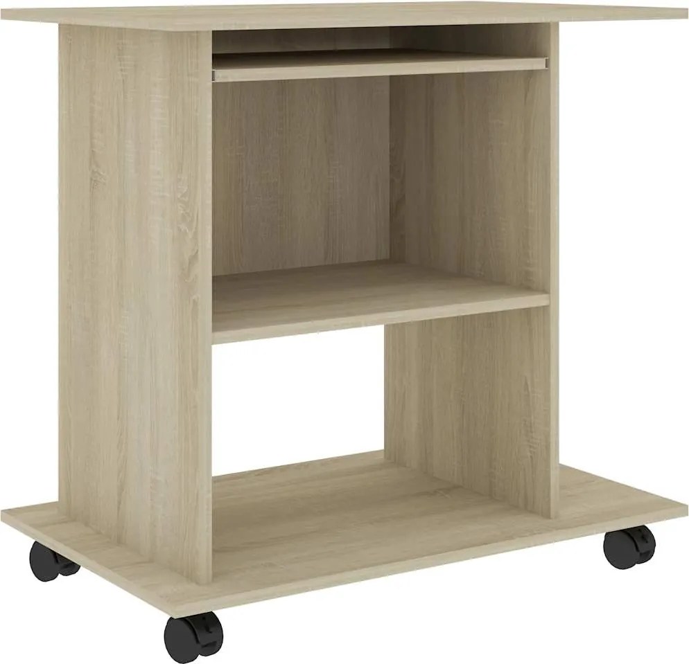 vidaXL sonoma tölgy színű szerelt fa számítógépasztal 80 x 50 x 75 cm