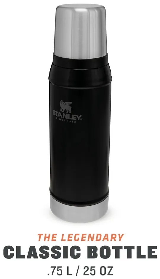 Fekete termosz bögrével 750 ml – Stanley