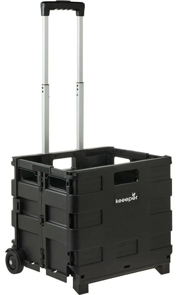 Keeeper Összecsukható bevásárlókocsi Olli 65 l Black, 65 l