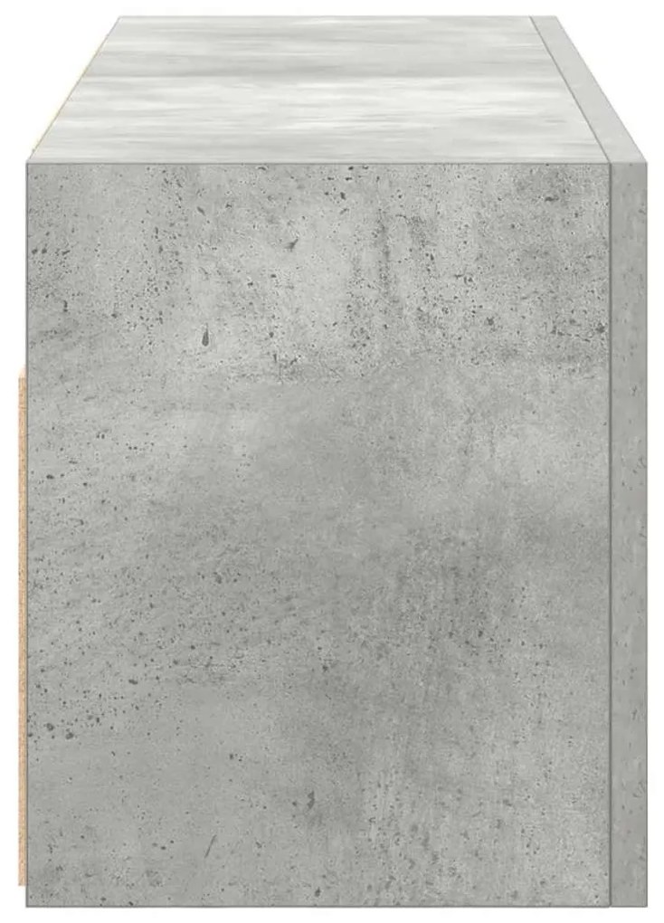 betonszürke szerelt fa fali fürdőszobaszekrény 80 x 25 x 30 cm