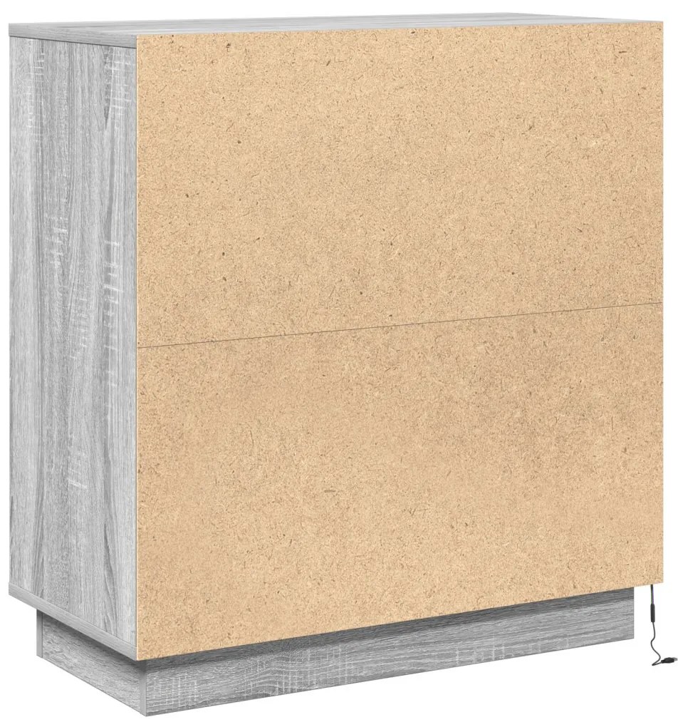 LED-es szekrény, szürke sonoma, 71x34,5x75 cm, műszaki fa