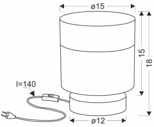 Asztali lámpa PORTO 1xE27/60W/230V fekete/barna