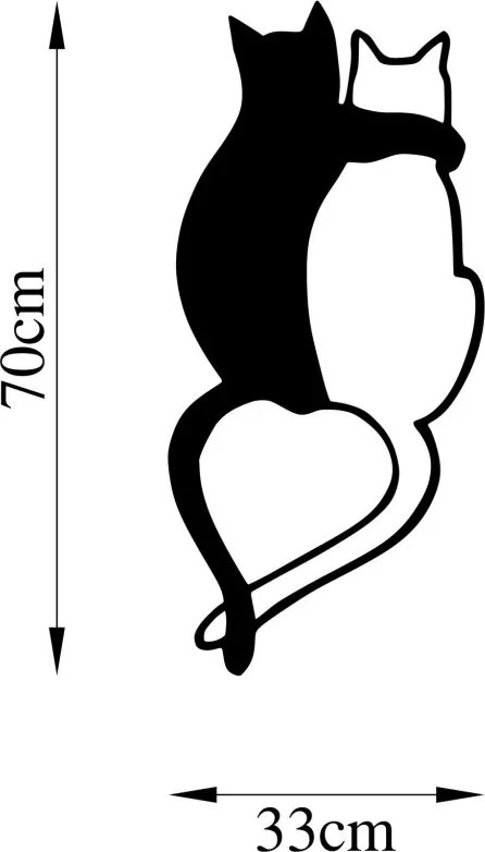 Fém fali dekoráció, cats, 33x70 cm
